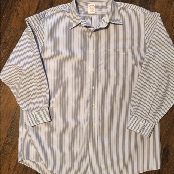 Brooks Brothers Men's Shirt 17.5 17 1/2 34 Long Sleeve Purple Striped Madison - Picture 7 of 16